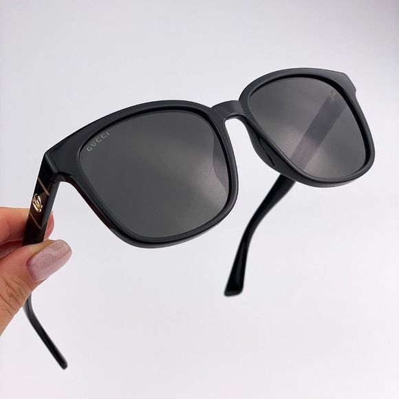 Gucci GG0637SK 001 Sunglasses Black Grey Anti-Reflective Unisex